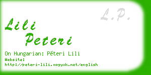lili peteri business card